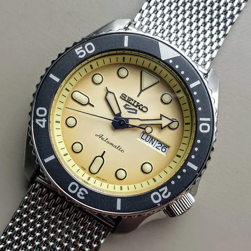 Seiko 5 Sports SKX Suits Style Beige Dial Men's Watch- SRPD67K1